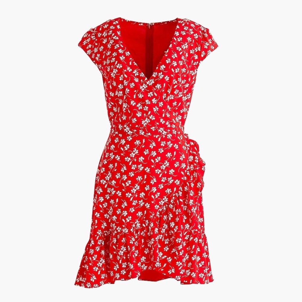 J.Crew Red Ruffle Dress - Picture 2 of 5